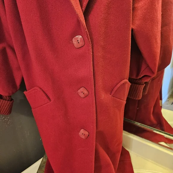 Vintage Rare Red Trench Coat Sz M/L Andover Fabric ForstMann
